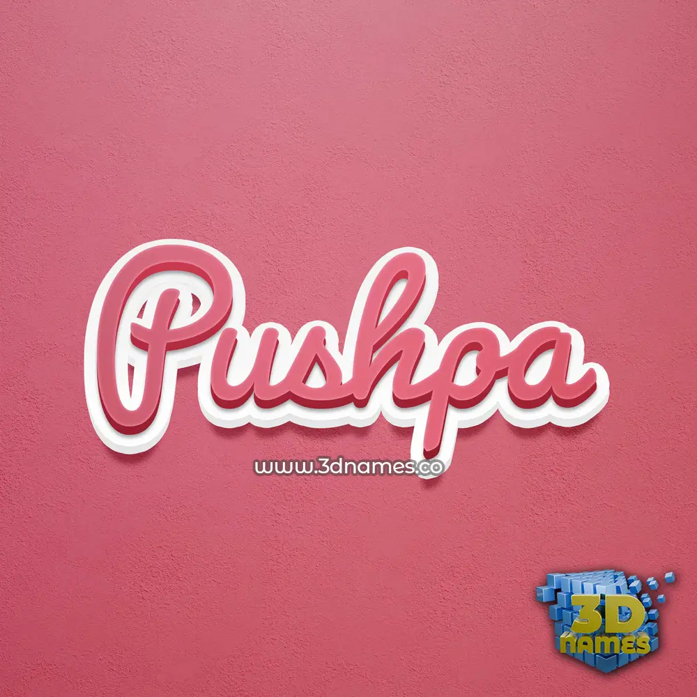 pushpa in Red Scribble style - 3D name wallpaper