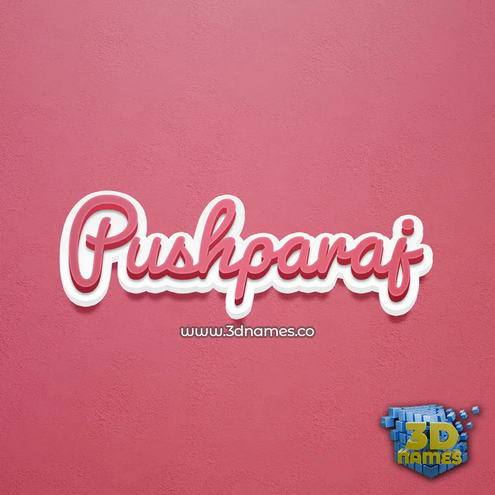 pushparaj in Red Scribble style - 3D name wallpaper