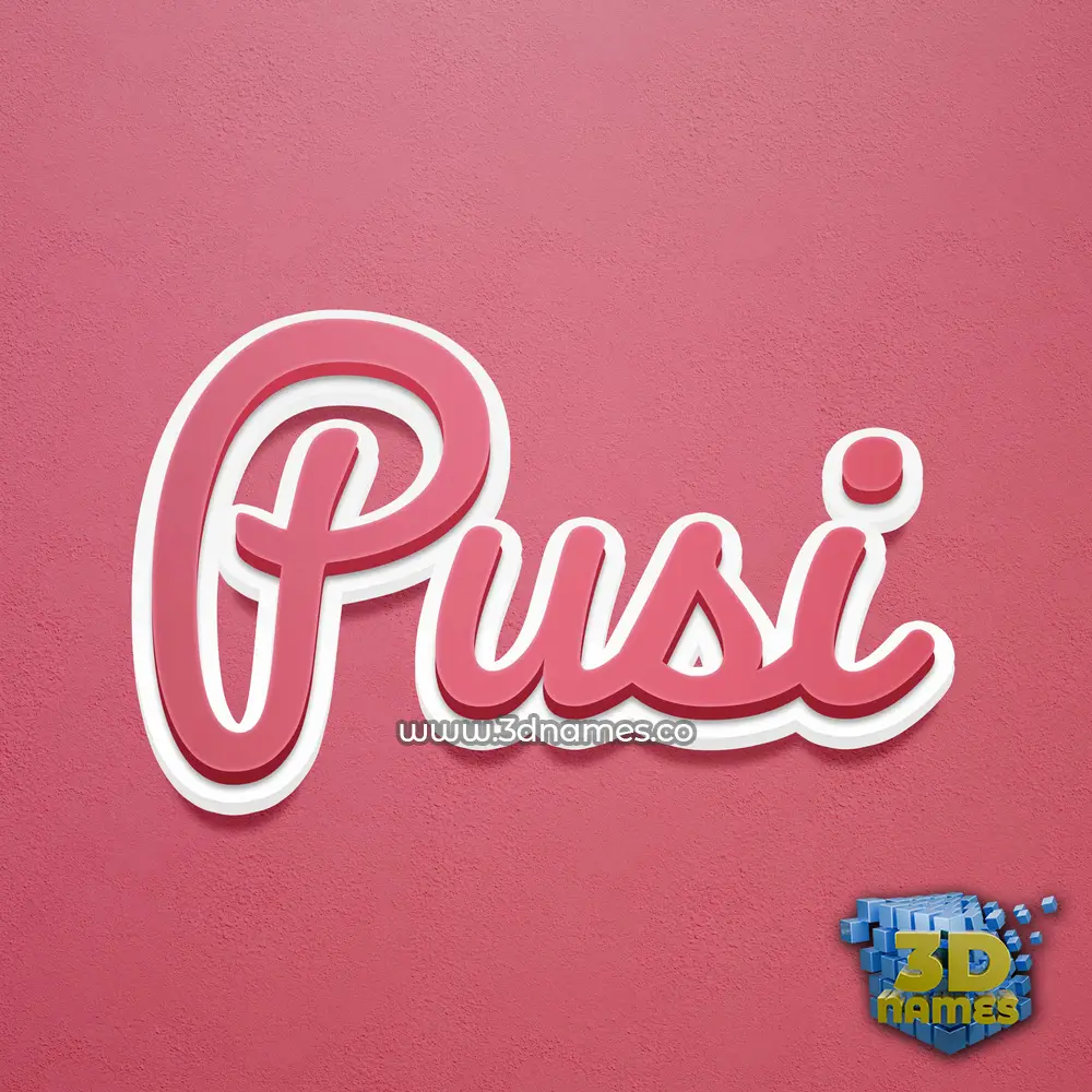 pusi in Red Scribble style - 3D name wallpaper pusi in Red Scribble style - 3D name wallpaper