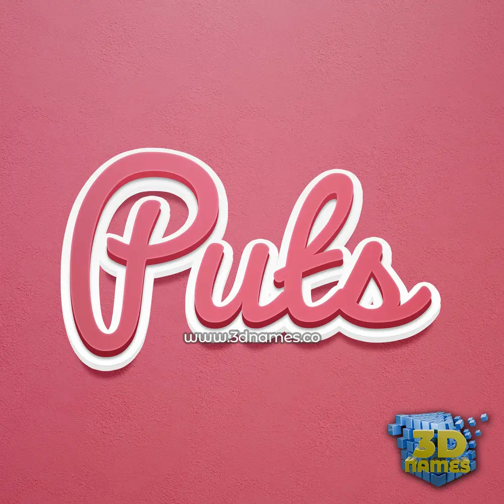 puts in Red Scribble style - 3D name wallpaper