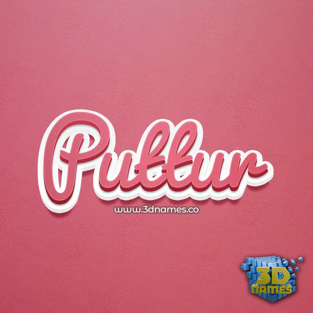puttur in Red Scribble style - 3D name wallpaper