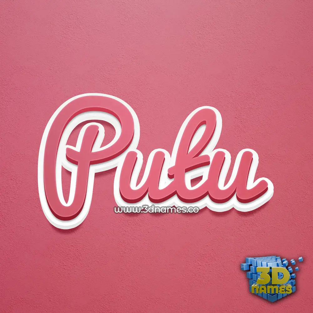 putu in Red Scribble style - 3D name wallpaper