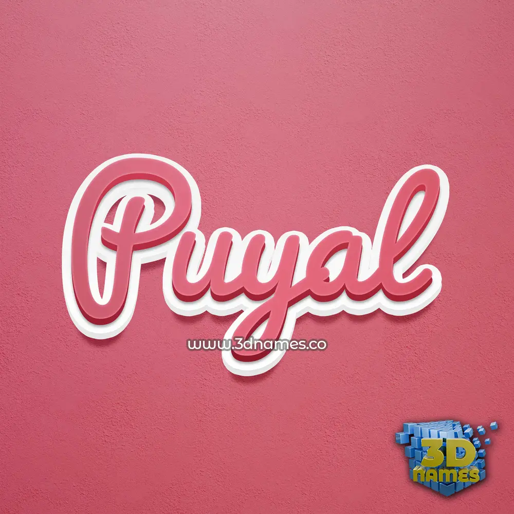puyal in Red Scribble style - 3D name wallpaper