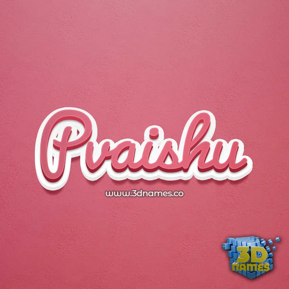 pvaishu in Red Scribble style - 3D name wallpaper