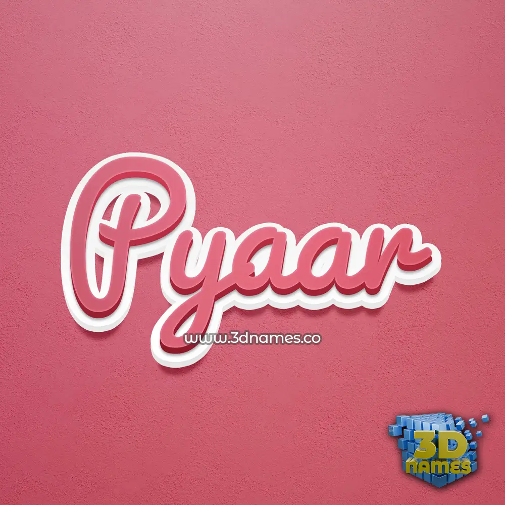 pyaar in Red Scribble style - 3D name wallpaper