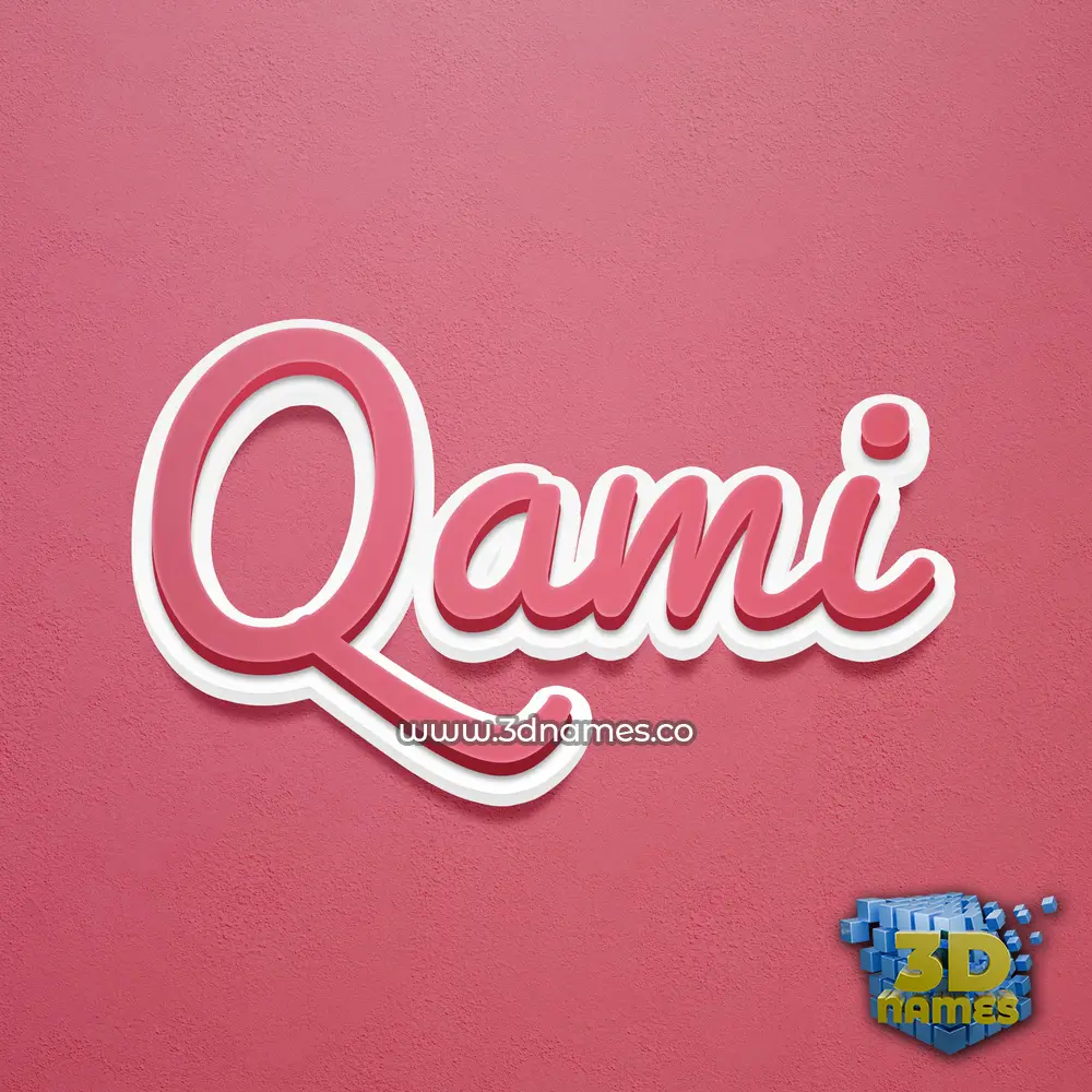qami in Red Scribble style - 3D name wallpaper qami in Red Scribble style - 3D name wallpaper