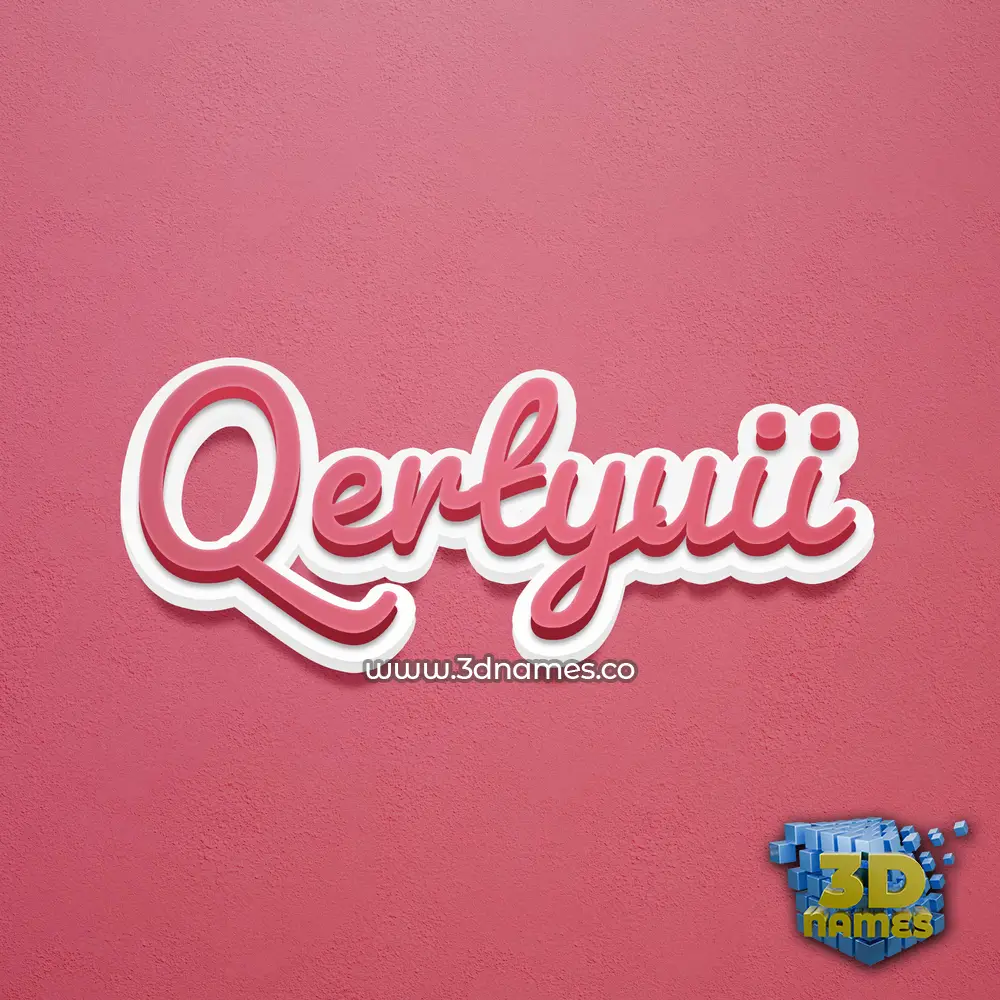 qertyuii in Red Scribble style - 3D name wallpaper