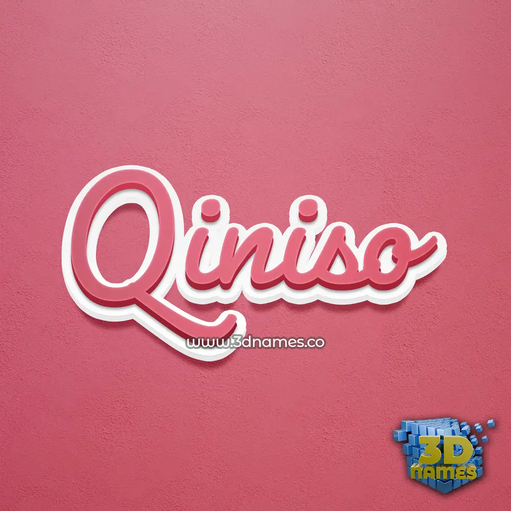 qiniso in Red Scribble style - 3D name wallpaper