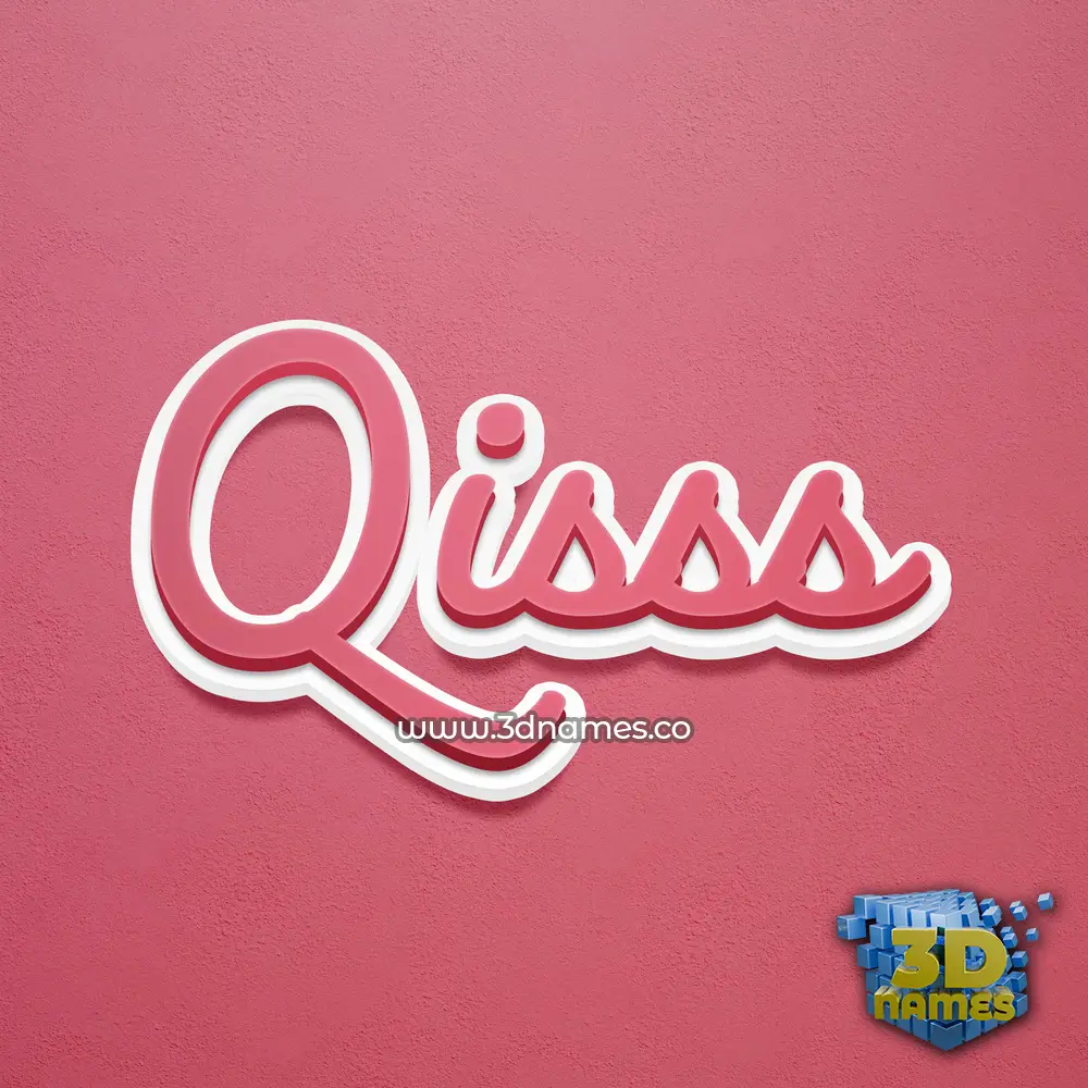 qisss in Red Scribble style - 3D name wallpaper