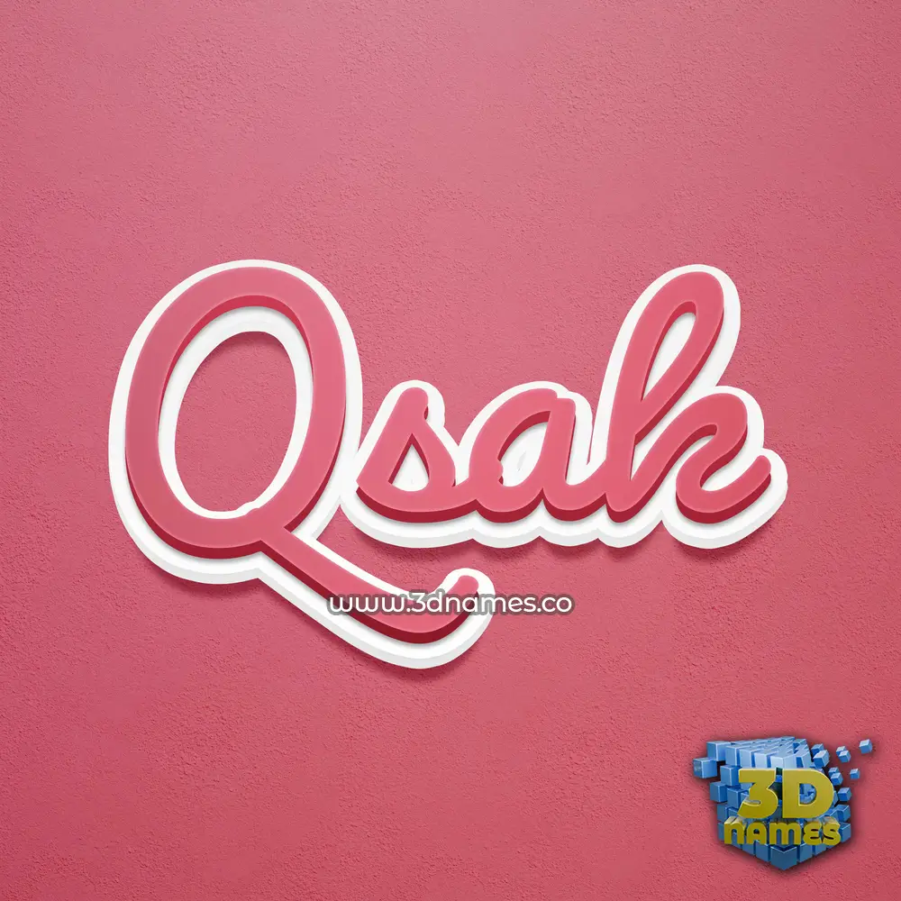 qsak in Red Scribble style - 3D name wallpaper