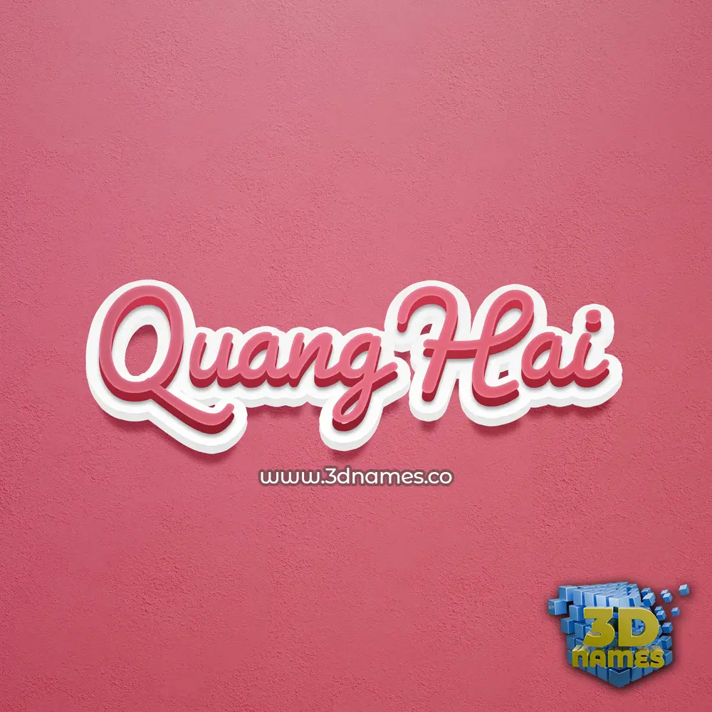 quang hai in Red Scribble style - 3D name wallpaper