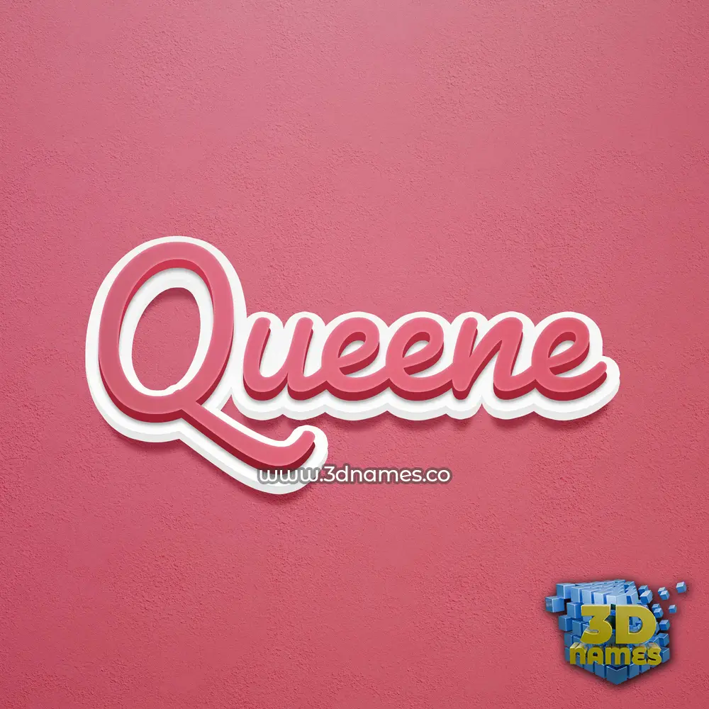 queene in Red Scribble style - 3D name wallpaper