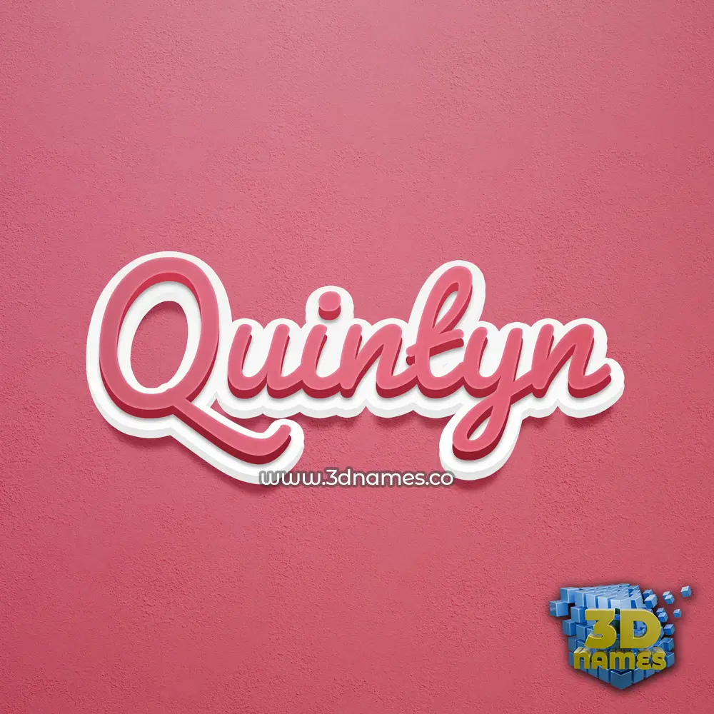 quintyn in Red Scribble style - 3D name wallpaper