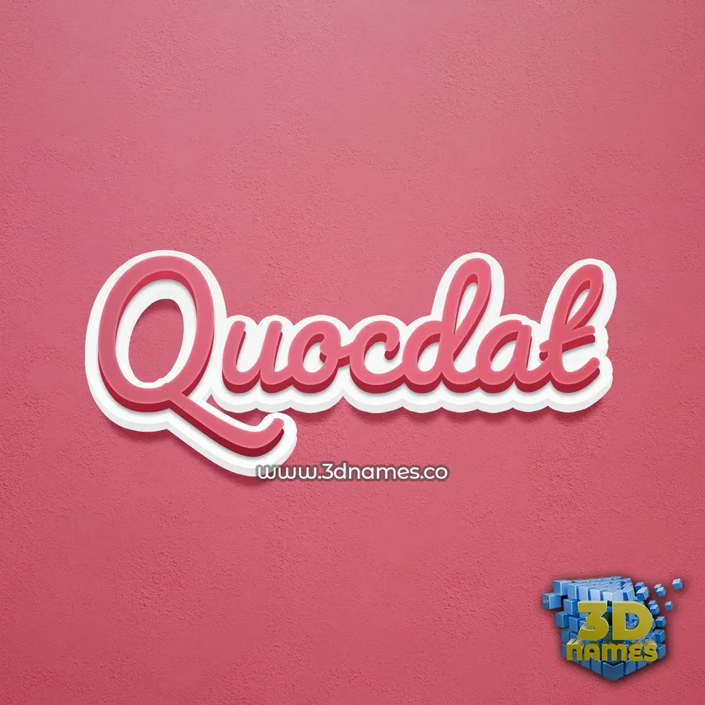 quocdat in Red Scribble style - 3D name wallpaper