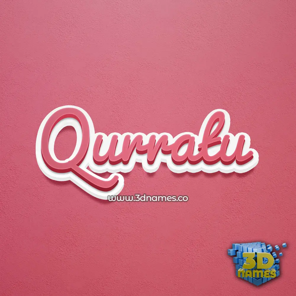 qurratu in Red Scribble style - 3D name wallpaper