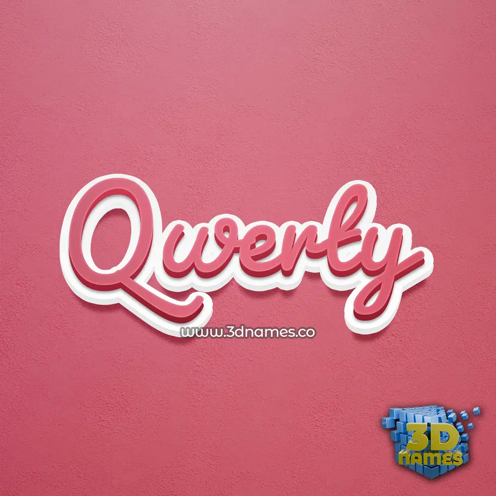 qwerty in Red Scribble style - 3D name wallpaper