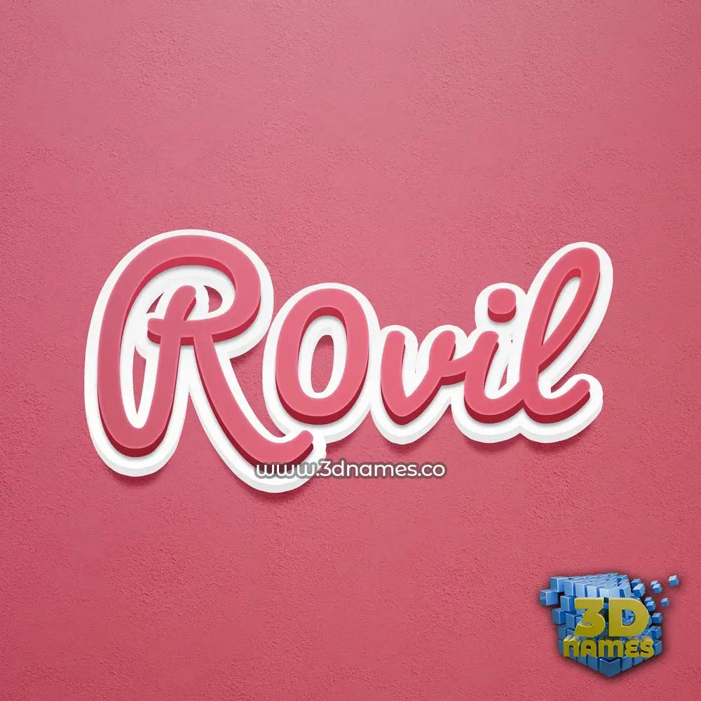 r0vil in Red Scribble style - 3D name wallpaper