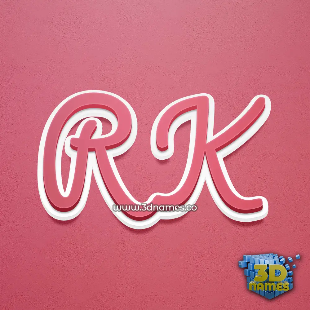 r k in Red Scribble style - 3D name wallpaper r k in Red Scribble style - 3D name wallpaper