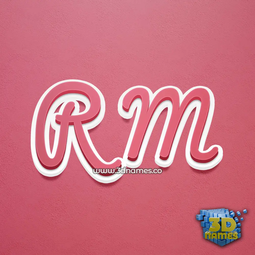 r m in Red Scribble style - 3D name wallpaper r m in Red Scribble style - 3D name wallpaper