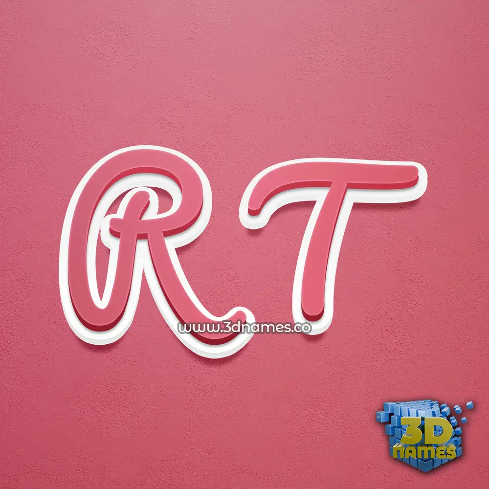r t in Red Scribble style - 3D name wallpaper