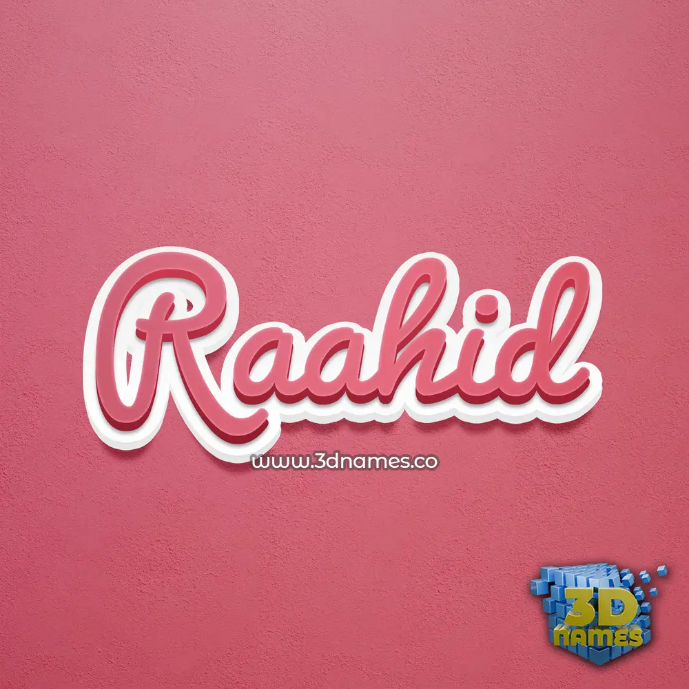 raahid in Red Scribble style - 3D name wallpaper