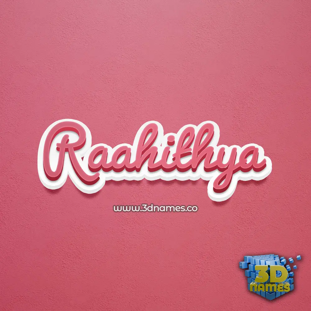 raahithya in Red Scribble style - 3D name wallpaper