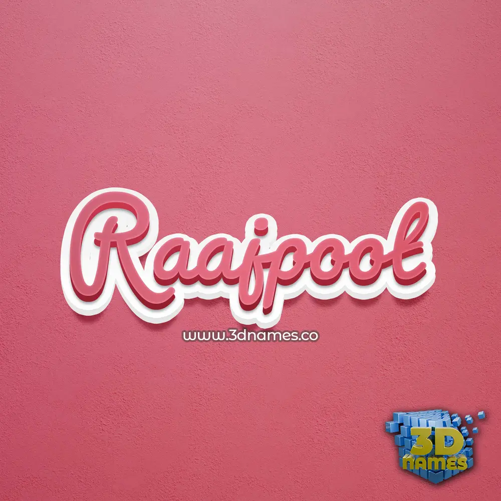 raajpoot in Red Scribble style - 3D name wallpaper
