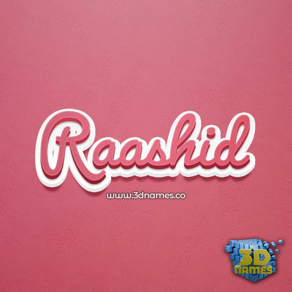 raashid in Red Scribble style - 3D name wallpaper