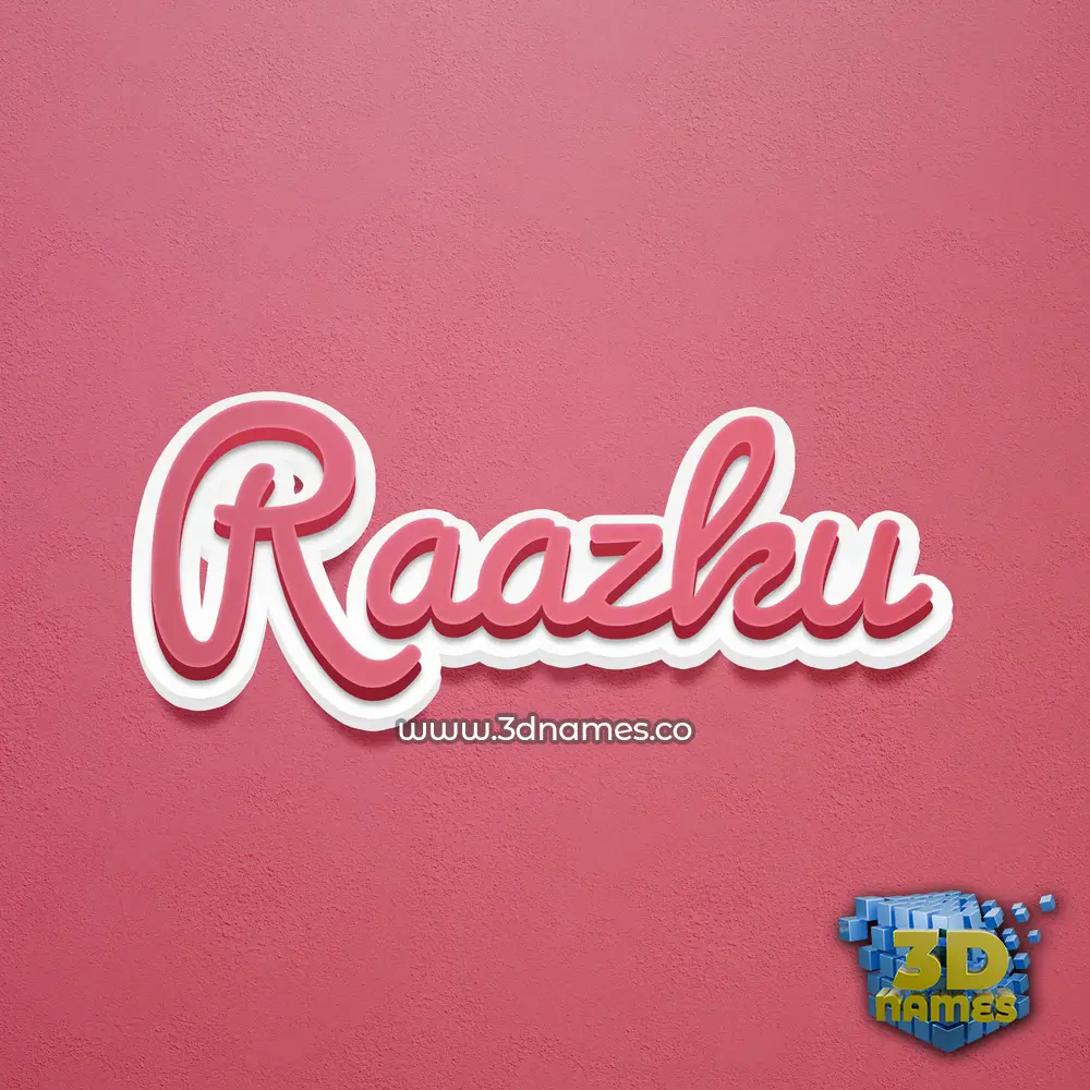 raazku in Red Scribble style - 3D name wallpaper
