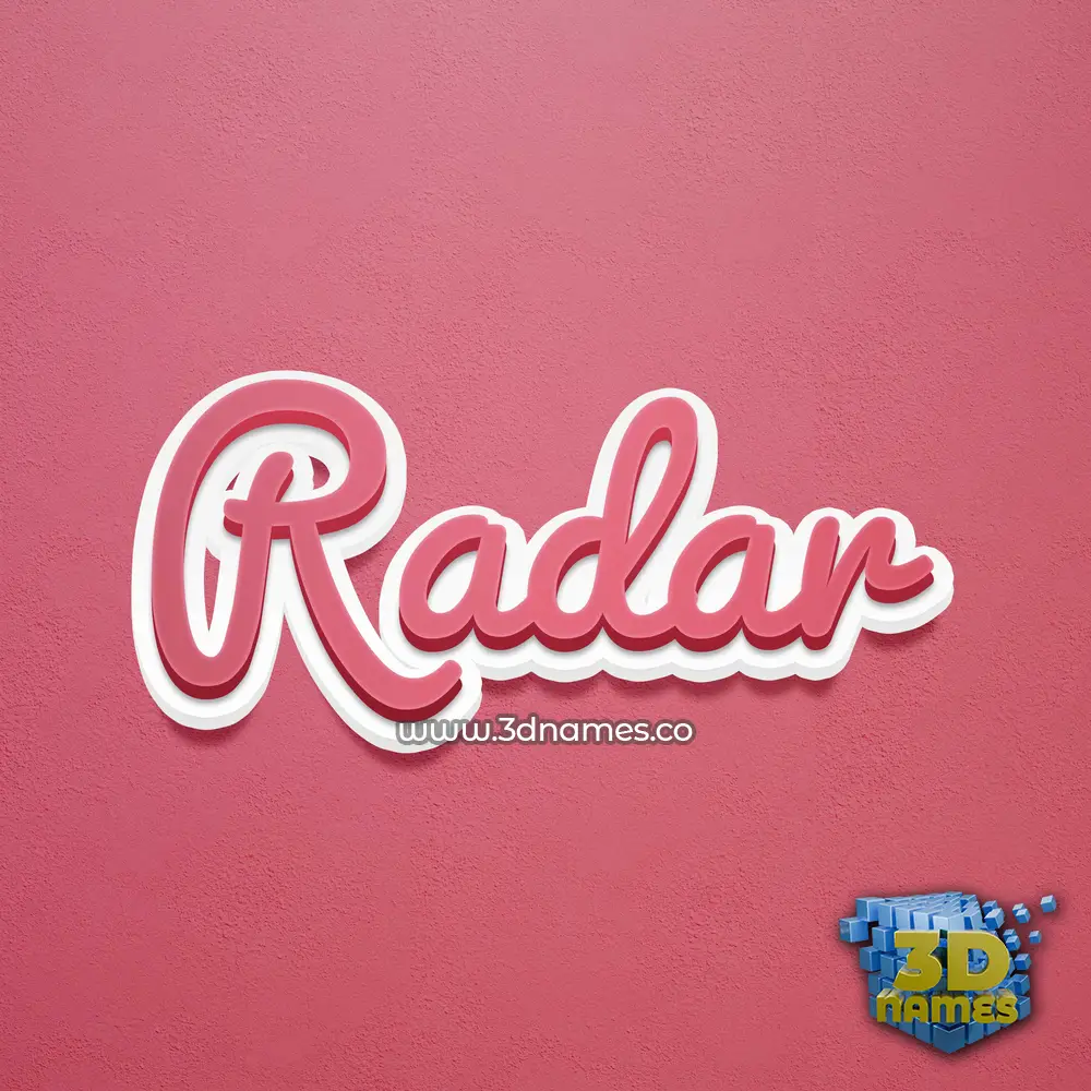 radar in Red Scribble style - 3D name wallpaper