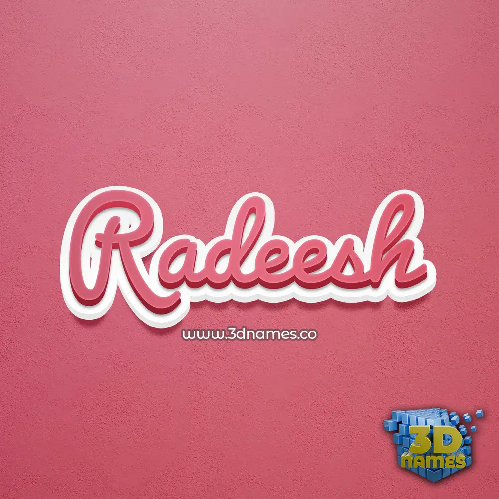 radeesh in Red Scribble style - 3D name wallpaper