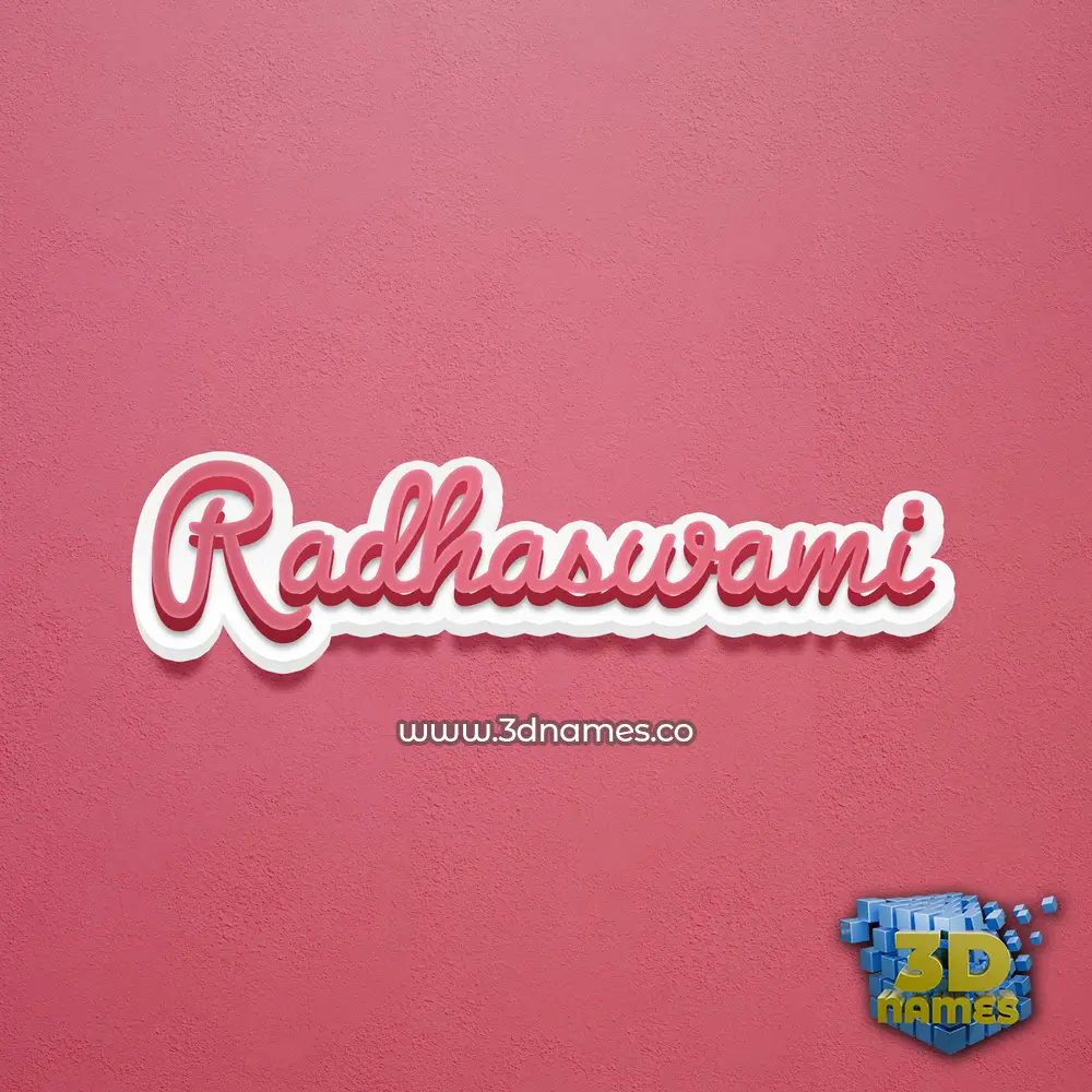radhaswami in Red Scribble style - 3D name wallpaper