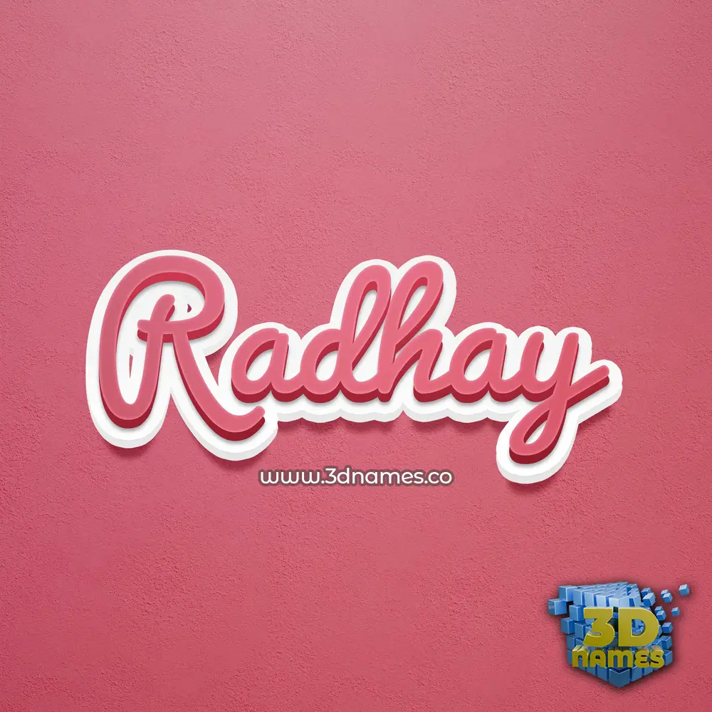 radhay in Red Scribble style - 3D name wallpaper