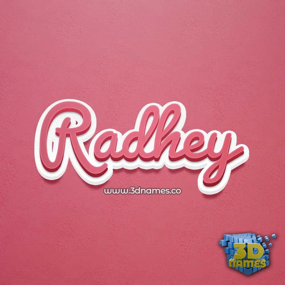 radhey in Red Scribble style - 3D name wallpaper