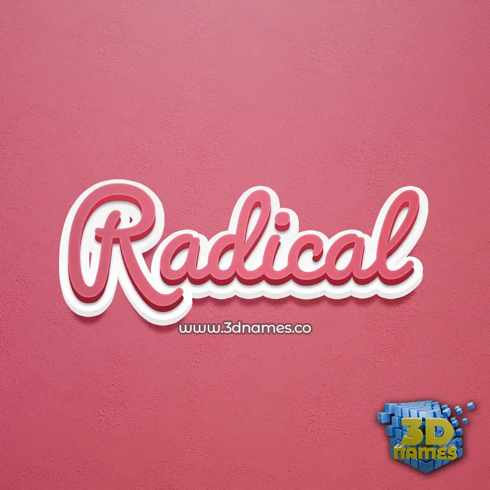 radical in Red Scribble style - 3D name wallpaper radical in Red Scribble style - 3D name wallpaper