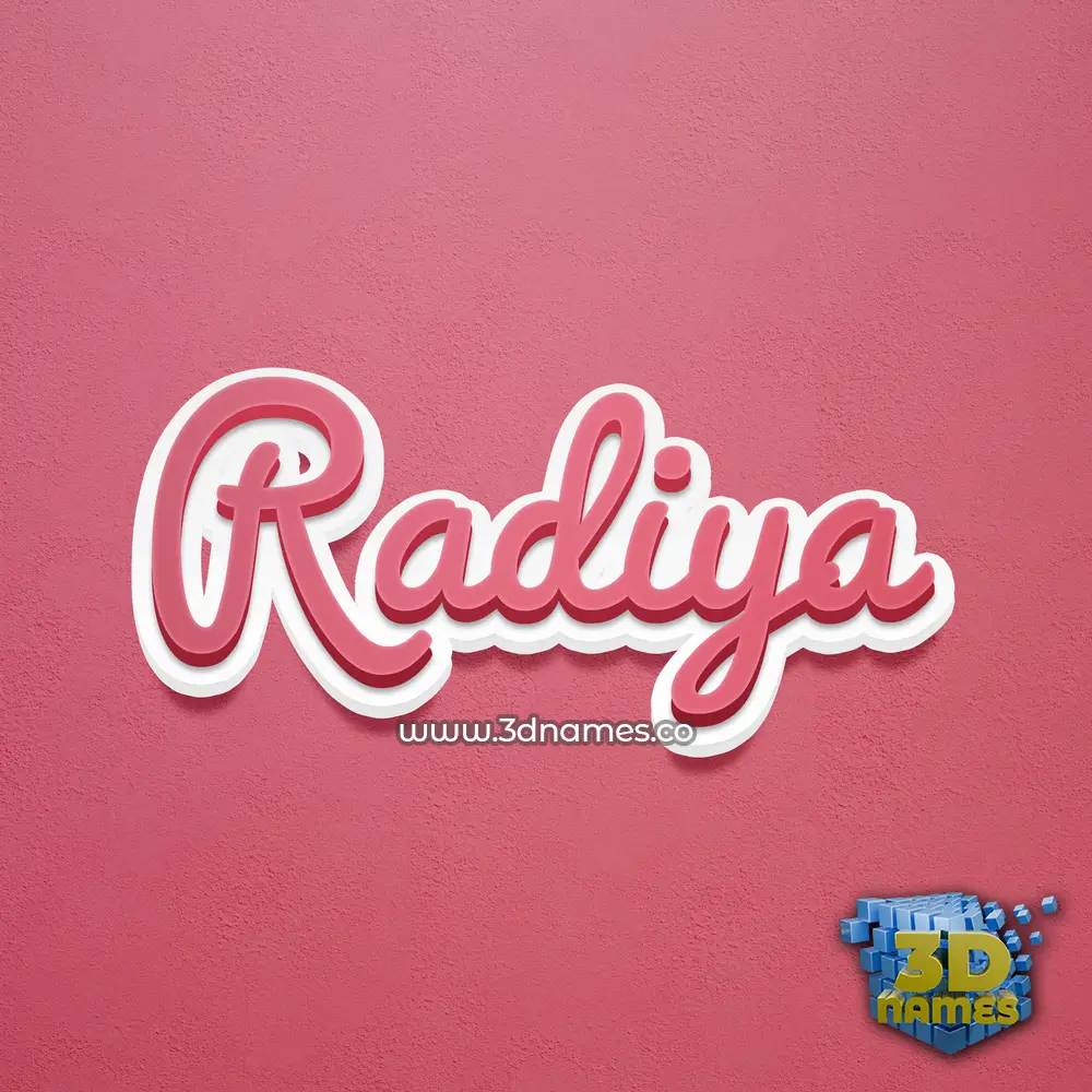 radiya in Red Scribble style - 3D name wallpaper