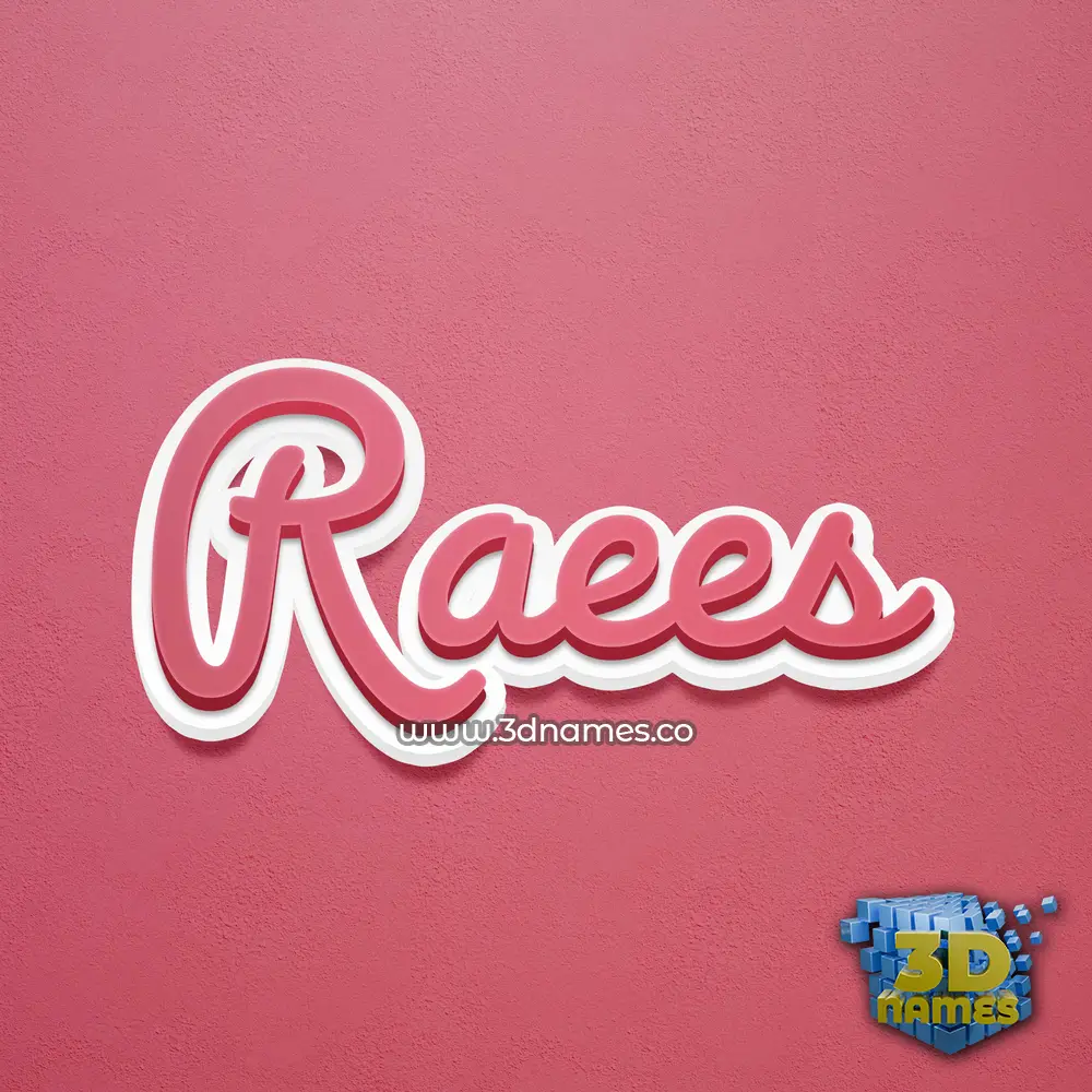 raees in Red Scribble style - 3D name wallpaper
