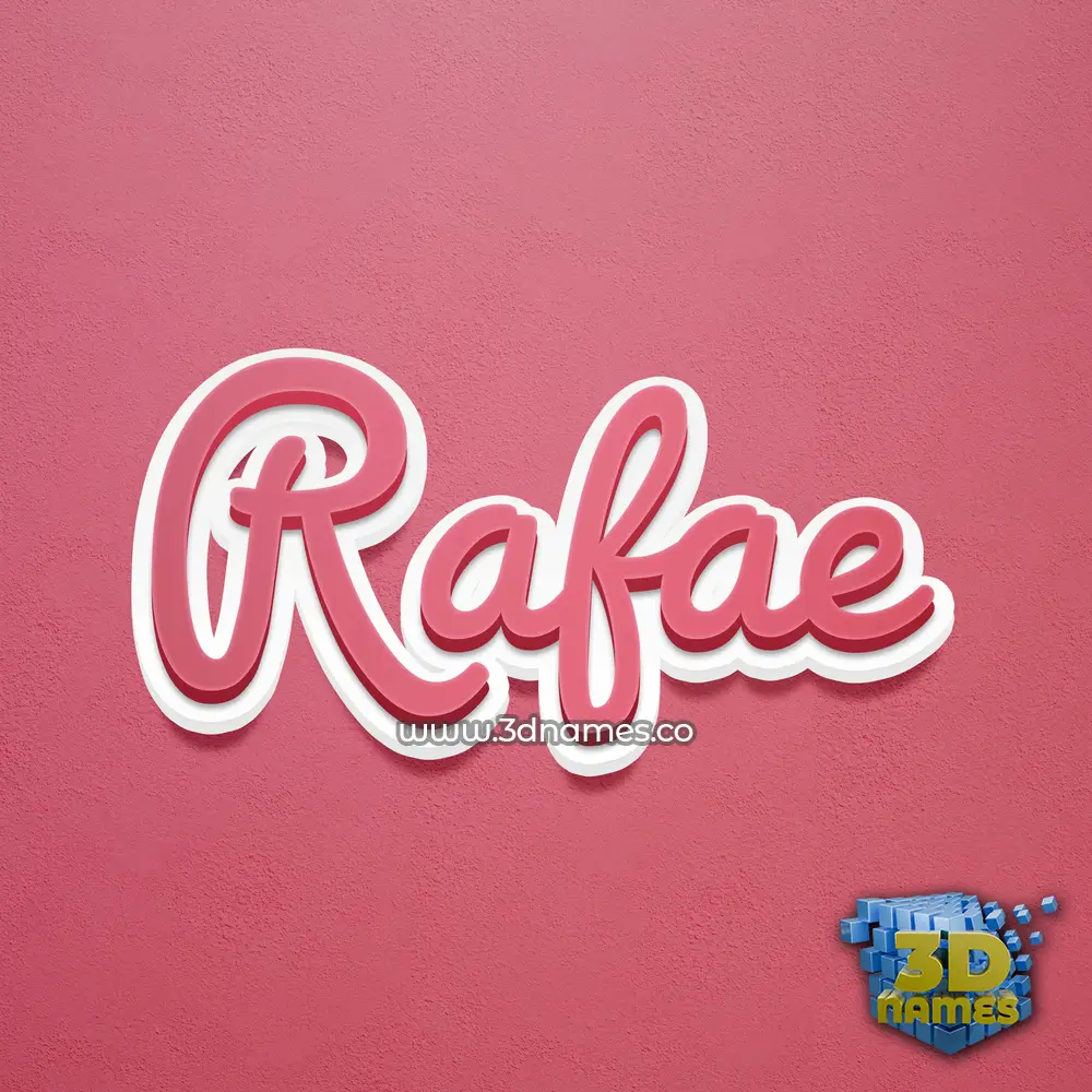 rafae in Red Scribble style - 3D name wallpaper