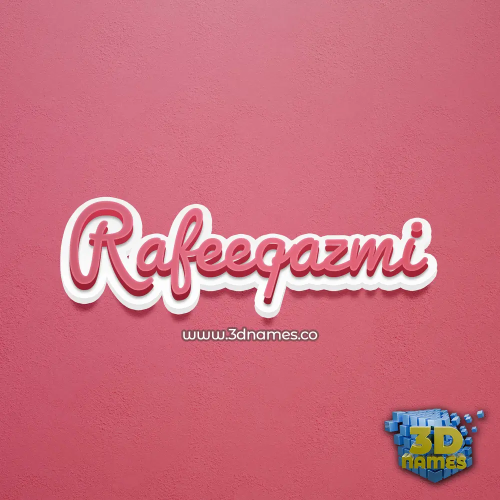 rafeeqazmi in Red Scribble style - 3D name wallpaper