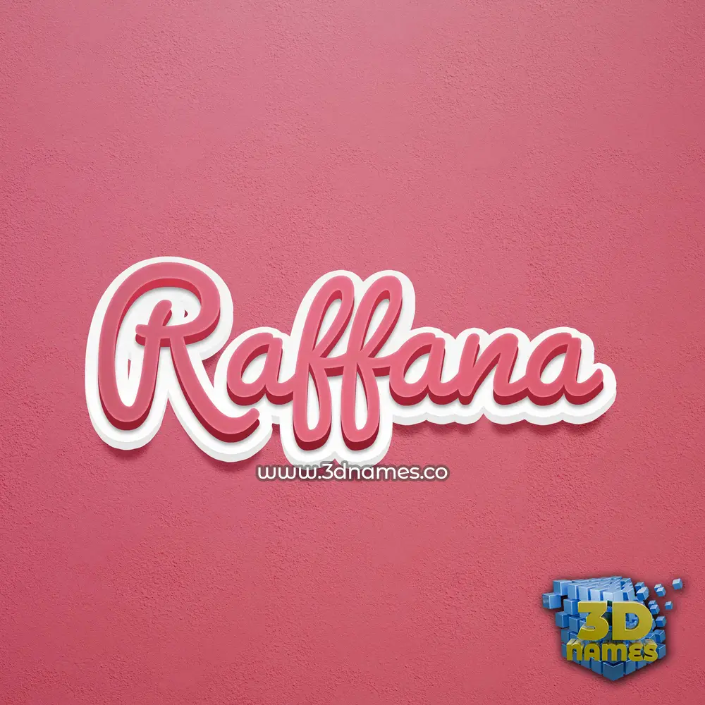 raffana in Red Scribble style - 3D name wallpaper