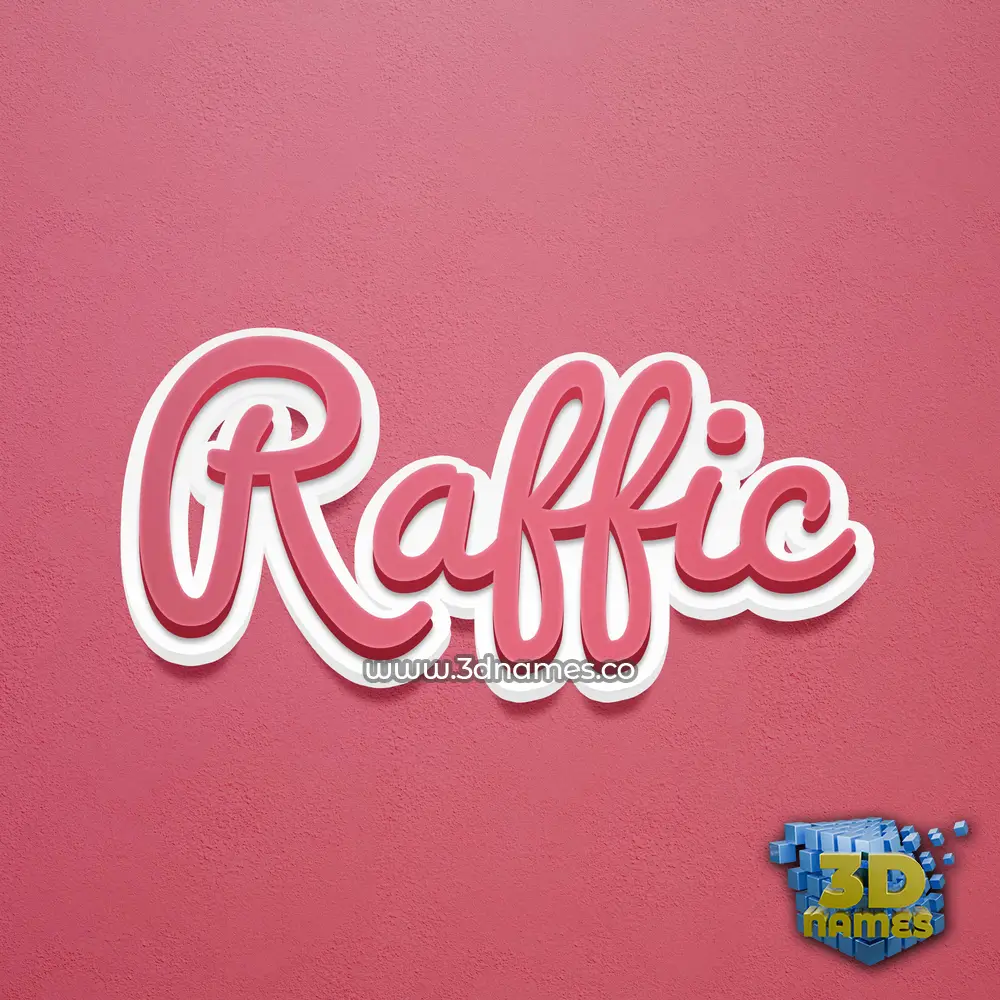 raffic in Red Scribble style - 3D name wallpaper