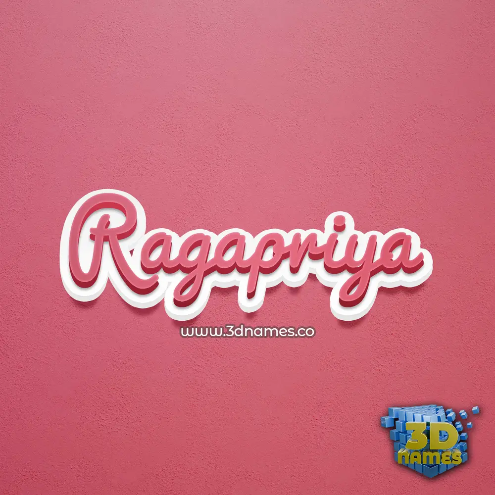 ragapriya in Red Scribble style - 3D name wallpaper