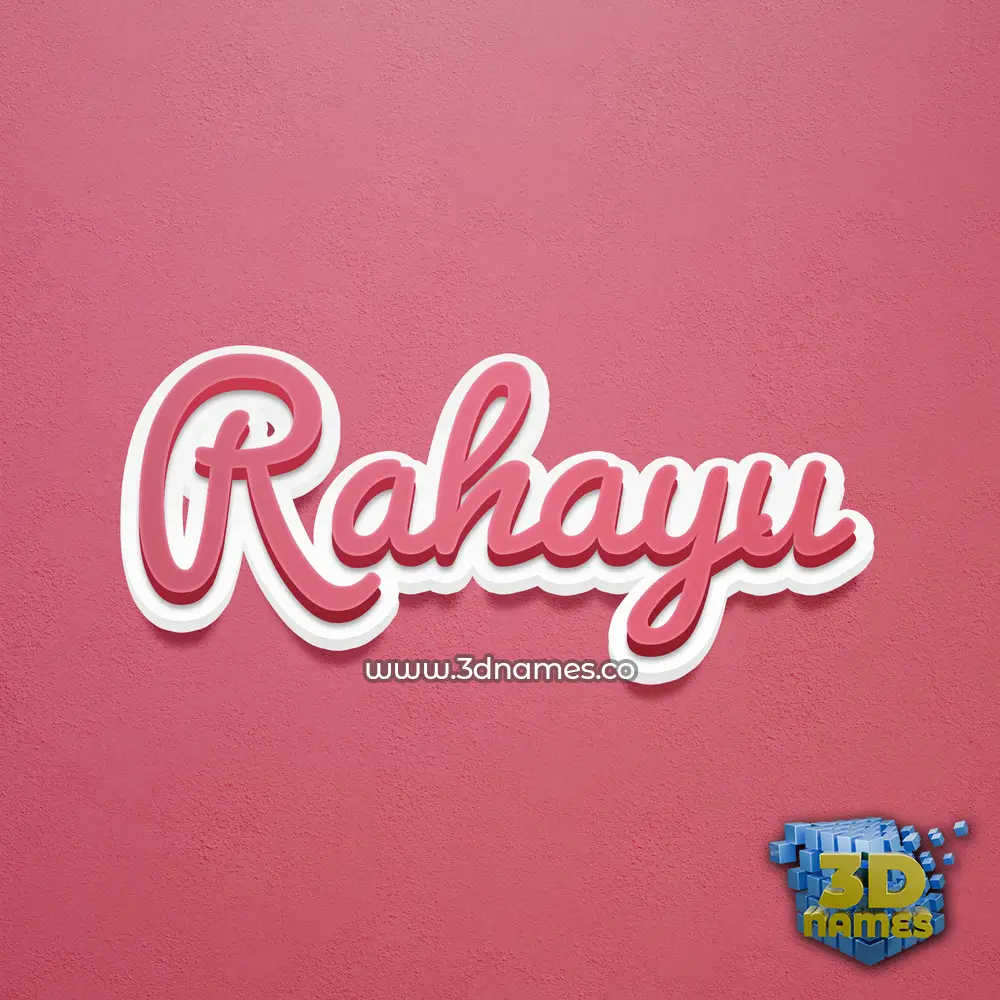 rahayu in Red Scribble style - 3D name wallpaper