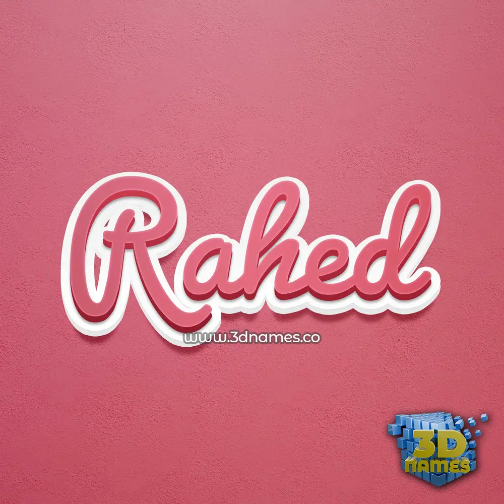 rahed in Red Scribble style - 3D name wallpaper