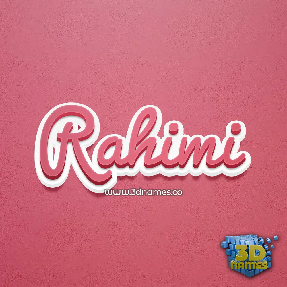 rahimi in Red Scribble style - 3D name wallpaper