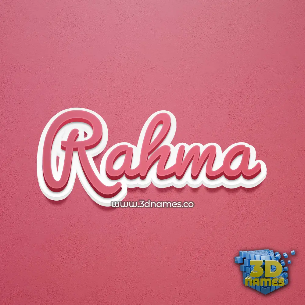 rahma in Red Scribble style - 3D name wallpaper