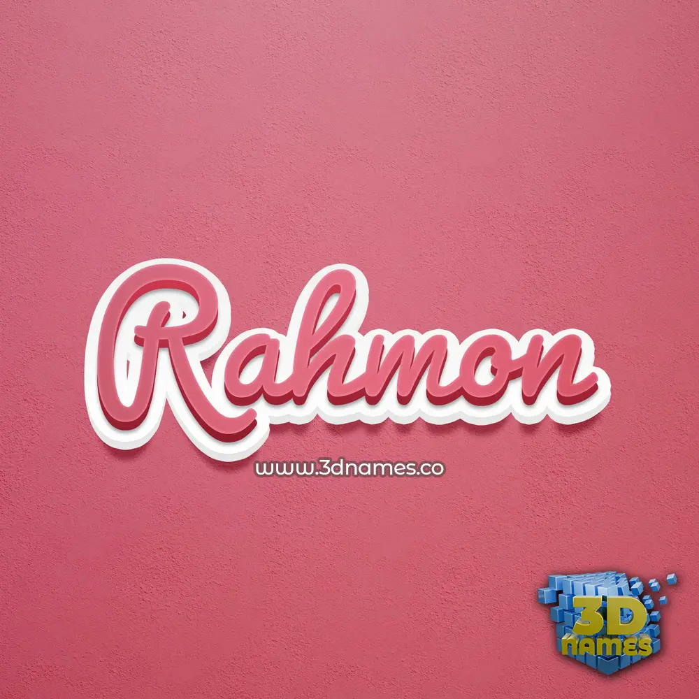 rahmon in Red Scribble style - 3D name wallpaper