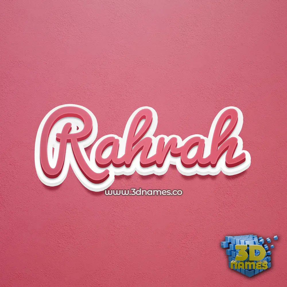 rahrah in Red Scribble style - 3D name wallpaper