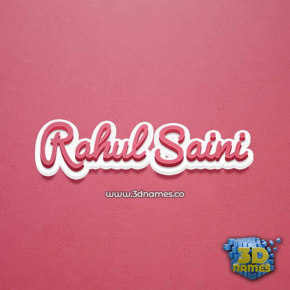 rahul saini in Red Scribble style - 3D name wallpaper