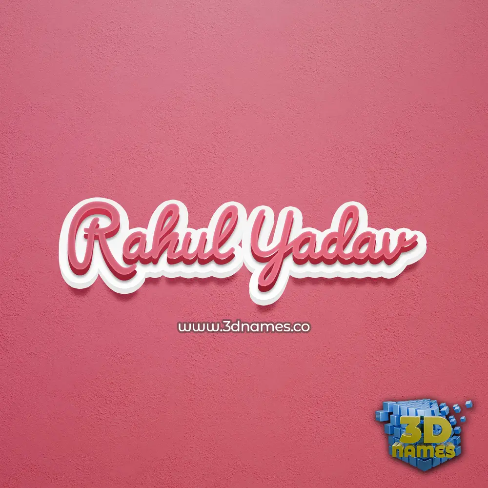 rahul yadav in Red Scribble style - 3D name wallpaper